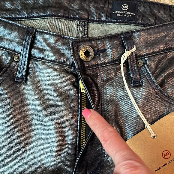 NWT AG Adriano Goldschmied The Silhouette Metallic Legging Jeans - Picture 4 of 13